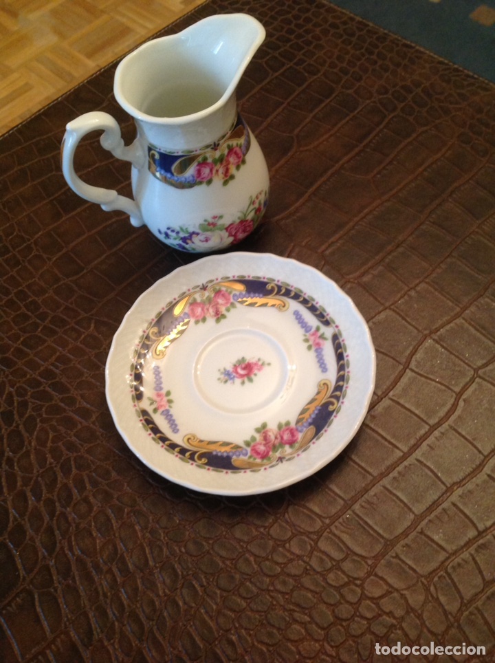 Vintage: Jarrita con platillo para merienda porcelanas