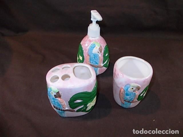 Vintage: JUEGO DE BA&Ntilde;O EN LOZA