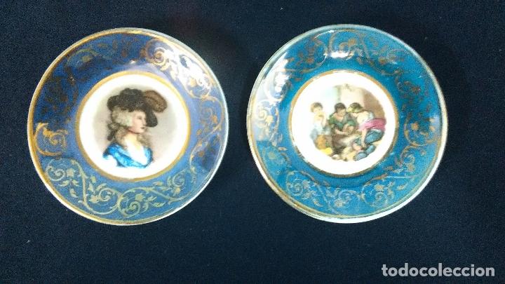 Vintage: DOS PEQUE&Ntilde;OS PLATOS PORCELANA GUILLEN