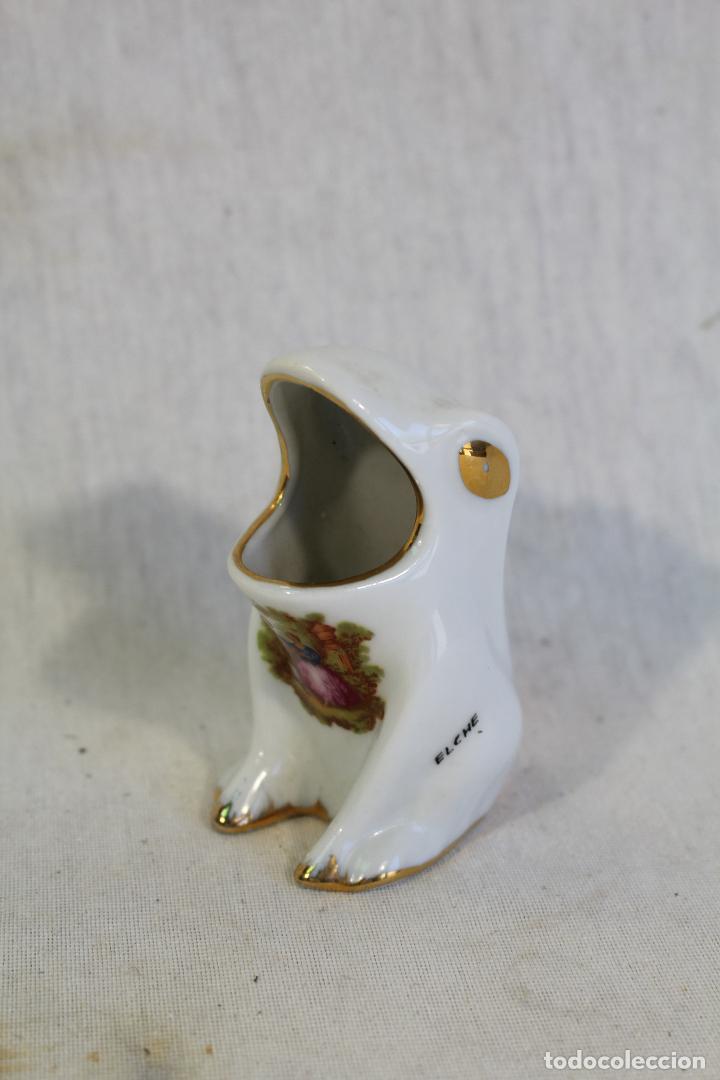 Vintage: palillero ranita rana ceramica - elche