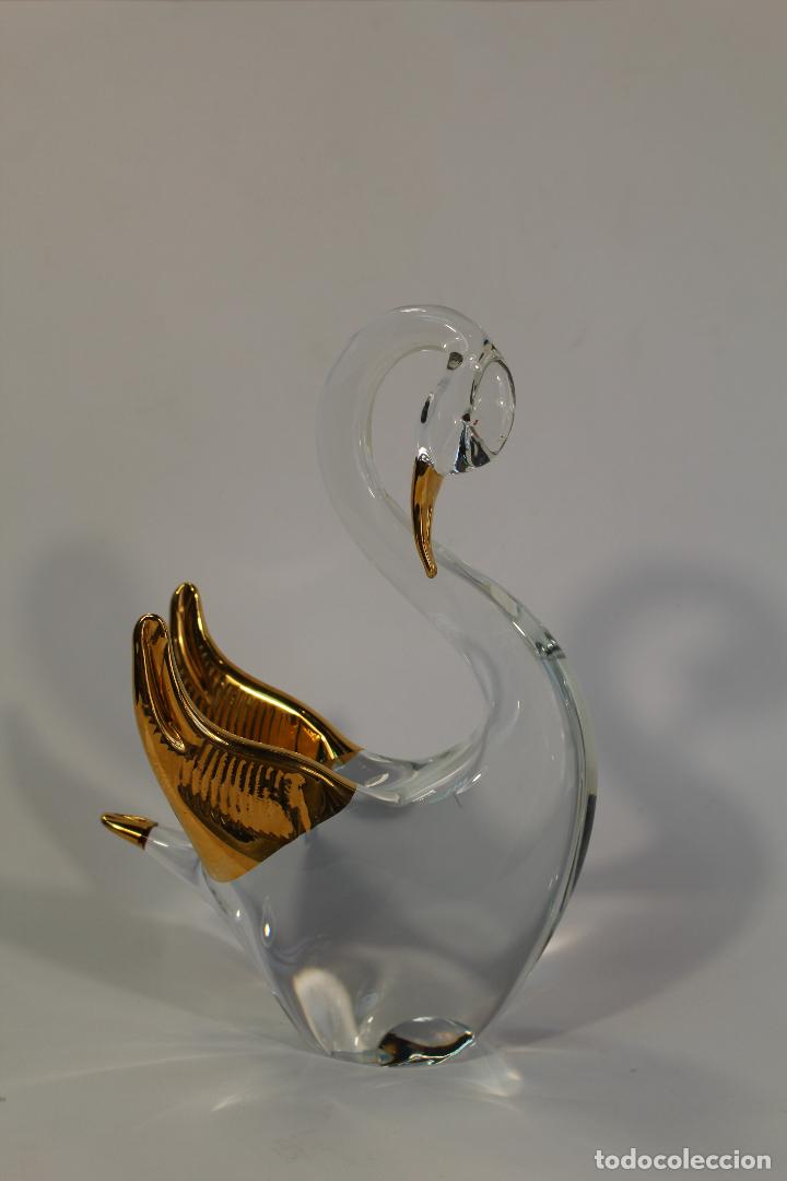 Vintage: cisne en cristal con oro - Foto 4