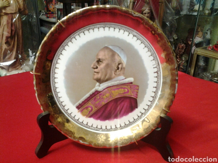 Vintage: Precioso plato de porcelana de Juan XXIII 19,cn