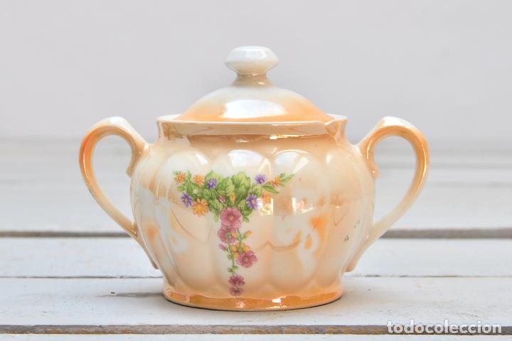Vintage: PEQUE&Ntilde;O AZUCARERO VINTAGE DE CERAMICA PARA COMEDOR MAR VIGO SANTA CLARA PORCELANA MADE IN SPAIN