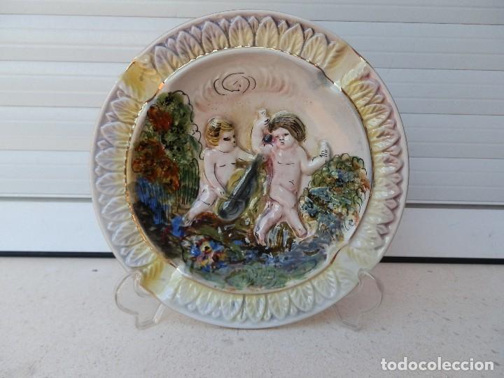 Vintage: PLATO CENICERO PORCELANA CAPODIMONTE MADE IN ITALY