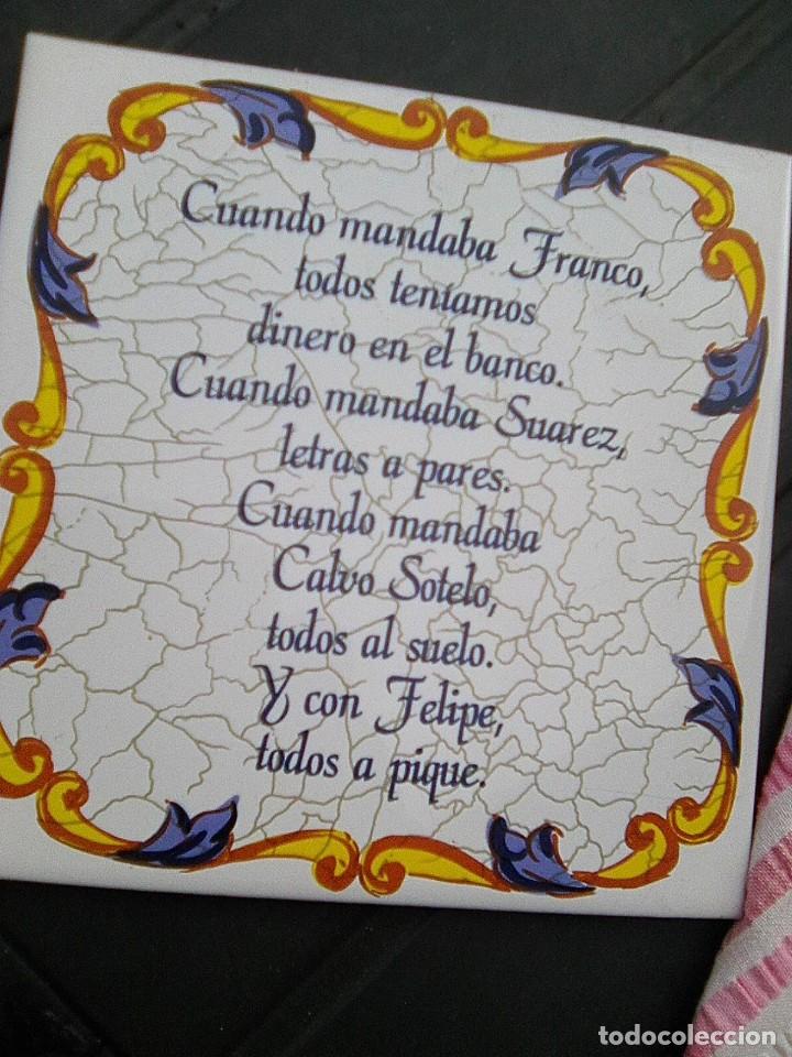 Vintage: Baldosin de ceramica - ideal meson o bodega - regalo informal 80&acute;s - cuando mandaba franco...