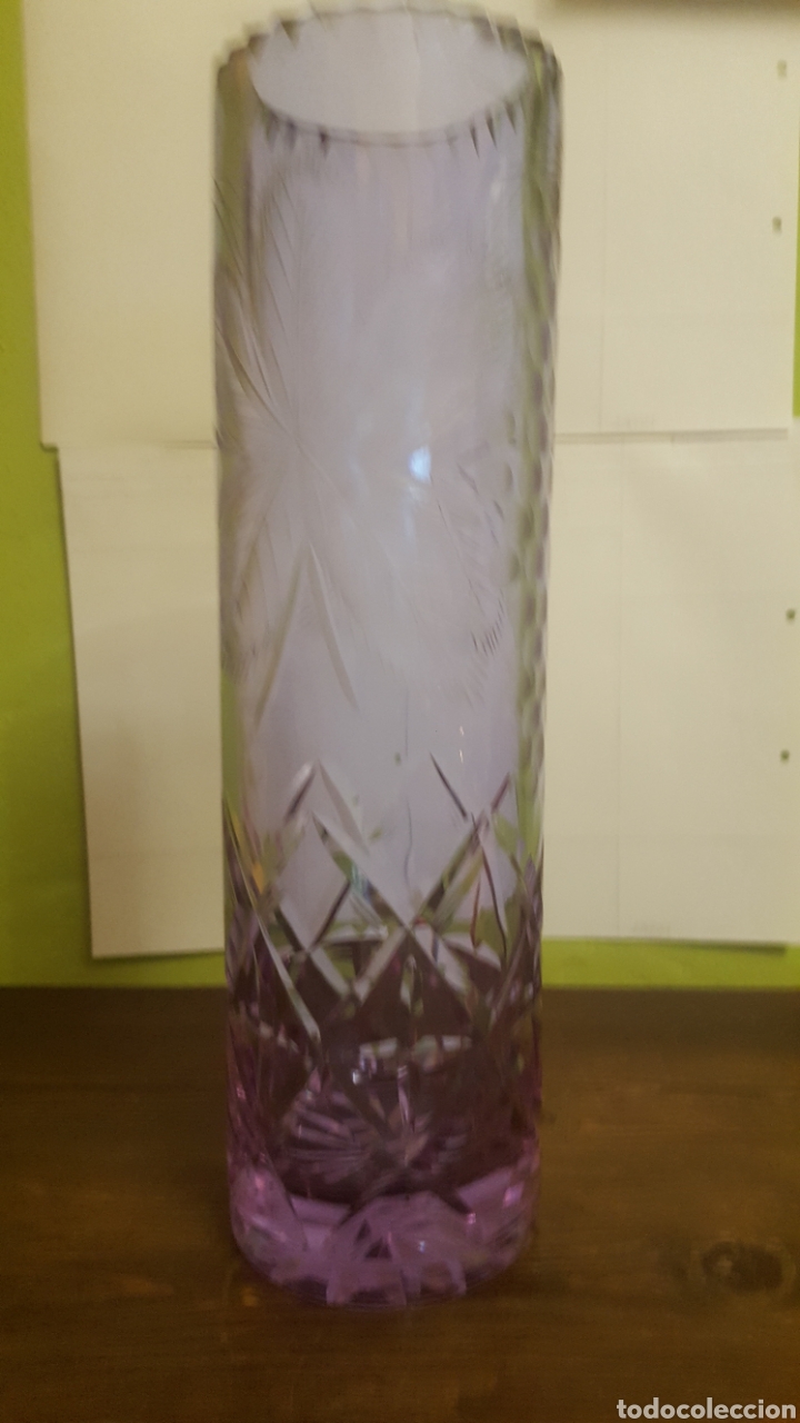 Vintage: Jarron de cristal morado - Foto 1