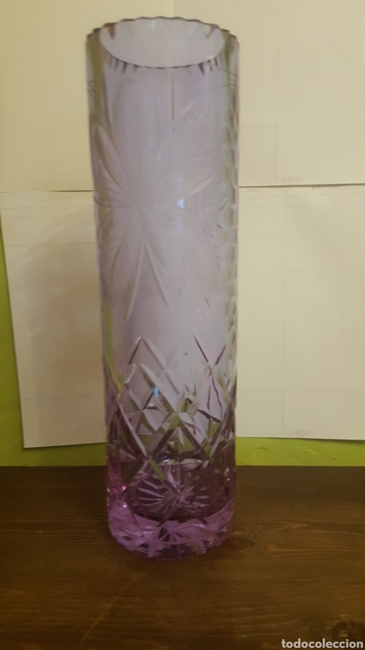 Vintage: Jarron de cristal morado - Foto 3