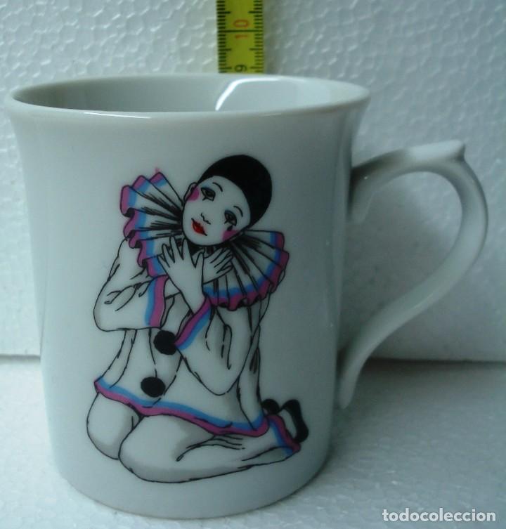 Vintage: TAZA ARLEQU&Iacute;N  - PIERROT PORCELANA JAPONESA. A&Ntilde;OS 80. &iexcl;&iexcl;NUEVA!! Y EN PERFECTO ESTADO
