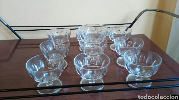 Vintage: Juego de copas de cristal para combinados o Macedonia