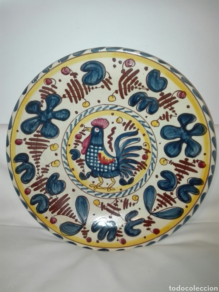 Vintage: PLATO DE TALAVERA. FIRMA S MORA. 1974. MIDE 30,5cm DI&Aacute;METRO.