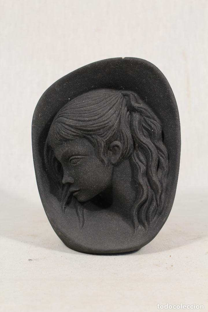 Vintage: figura busto de mujer en ceramica