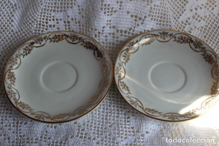 Vintage: DOS PLATOS PLATO DE CAFE PORCELANA SANTA CLARA