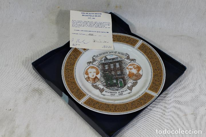 Vintage: plato the dikens house diamond jubilee 1925-1985 con certificado de serie