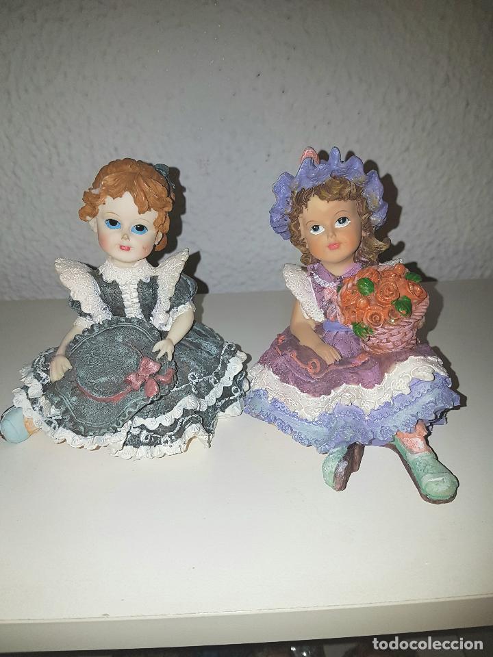 Vintage: PAREJA DE FIGURAS DE NI&Ntilde;AS. BUEN ESTADO