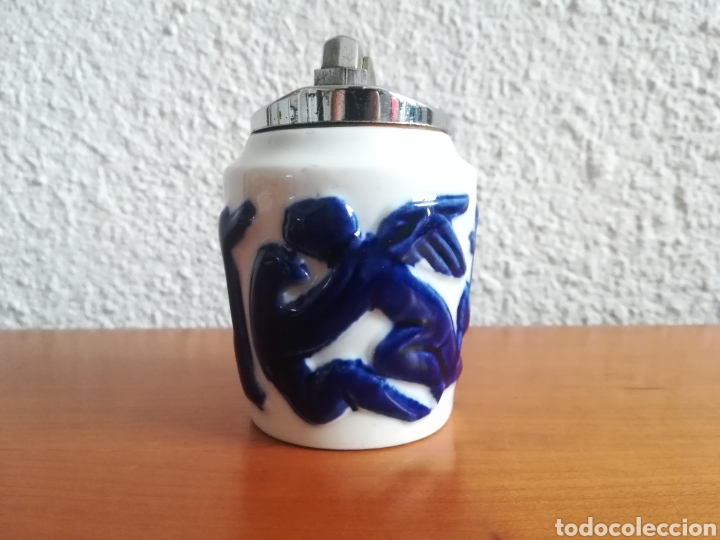 Vintage: Encendedor de porcelana de O Castro - motivo &Aacute;ngeles - Decoraci&oacute;n Galicia Vintage - Sargadelos