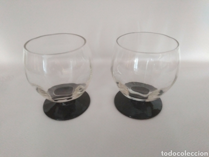 Vintage: Dos copas con base en cristal negro - Foto 1