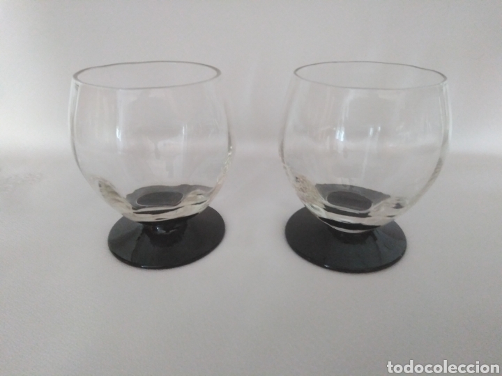 Vintage: Dos copas con base en cristal negro - Foto 2