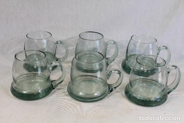 Vintage: 6 JARRAS DE CRISTAL - Foto 1