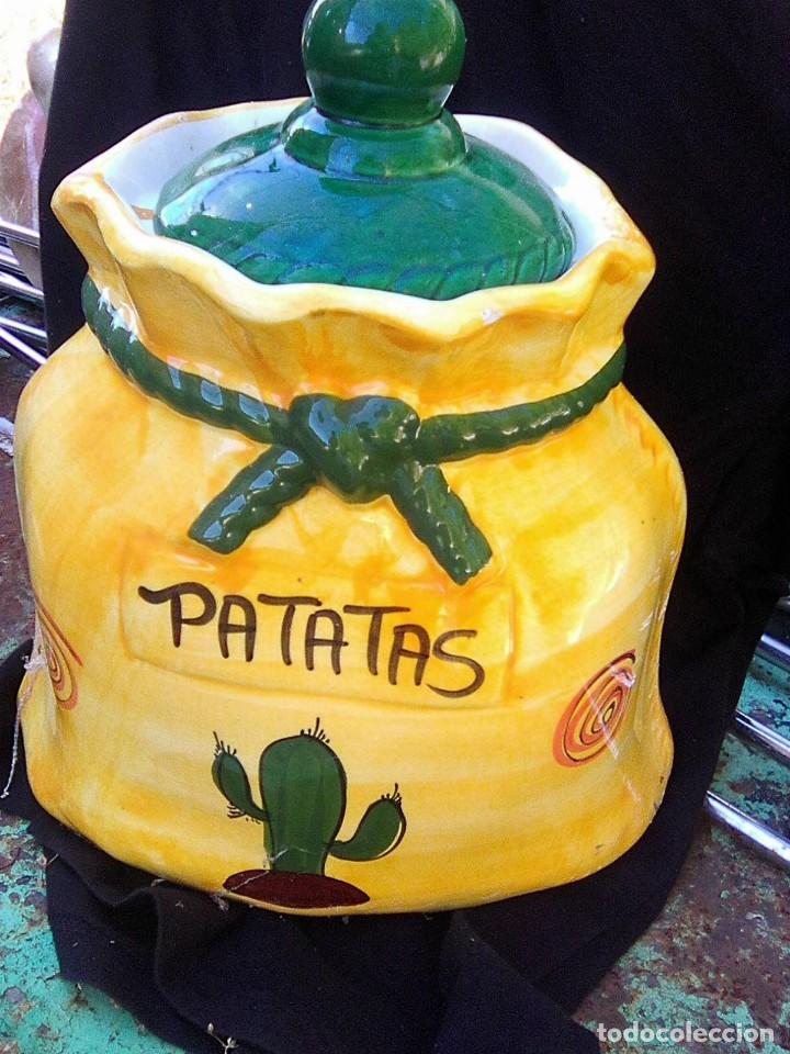 Vintage: Saco de patatas en cer&aacute;mica - original y pr&aacute;ctico - 25 cms de altura
