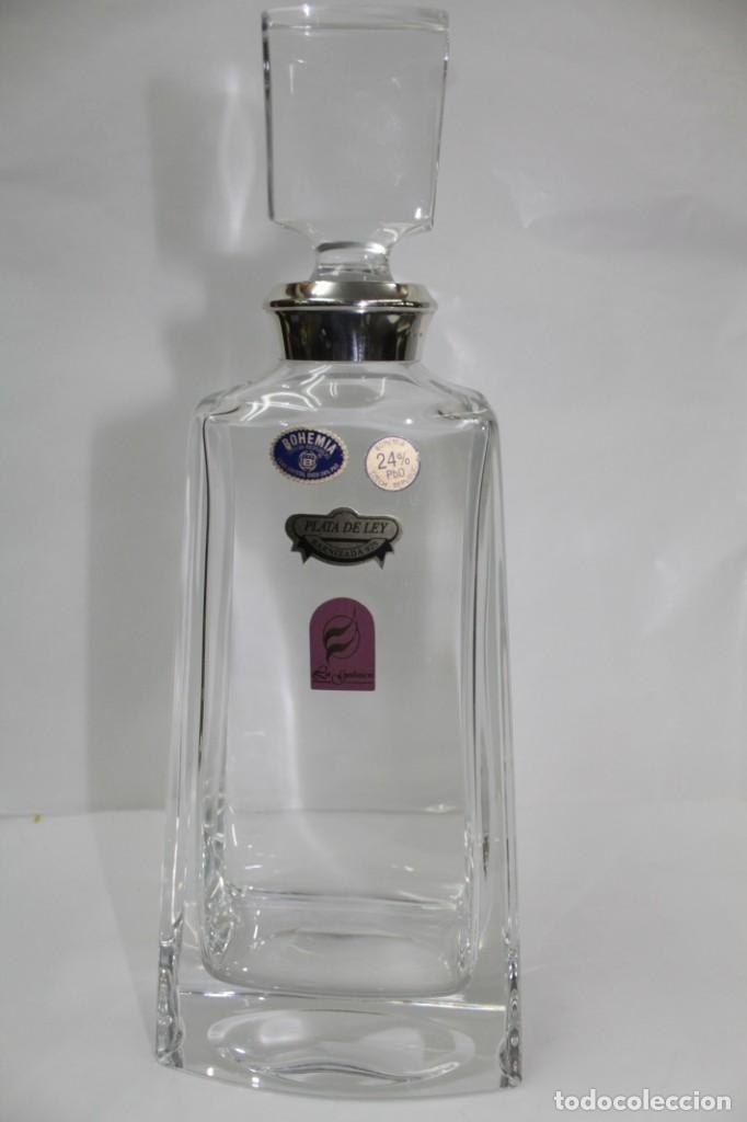 Vintage: Botella de Bohemia con Plata - Foto 1