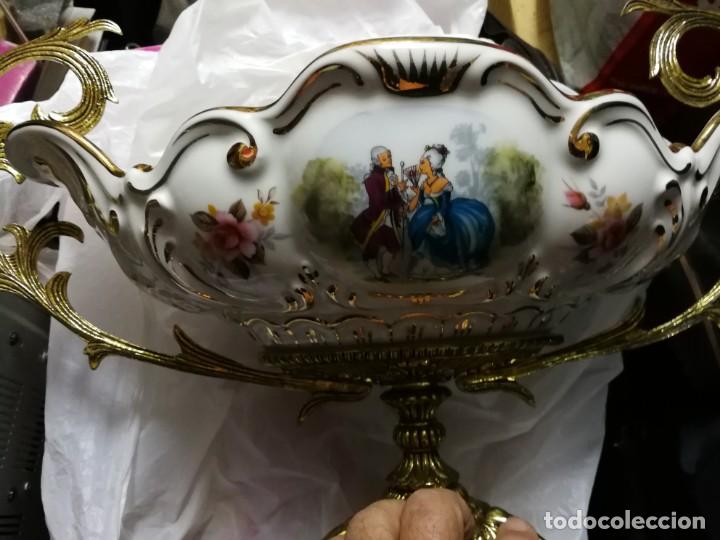 Vintage: Centro de mesa cer&aacute;mica y bronce con mas de 40 a&ntilde;os