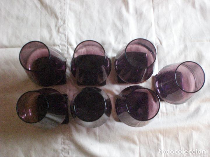Vintage: 7 COPAS CRISTAL MORADO - Foto 2