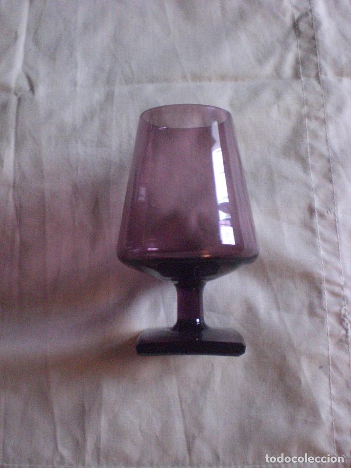 Vintage: 7 COPAS CRISTAL MORADO - Foto 3
