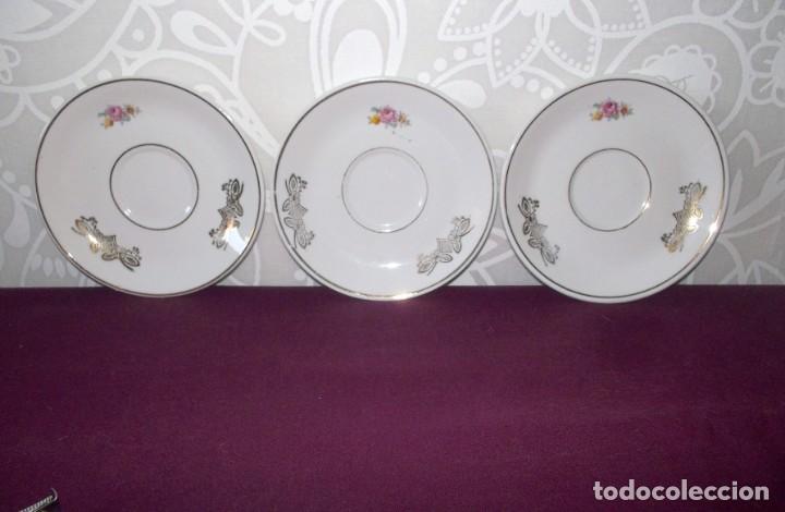 Vintage: 3 PLATOS DE CAFE ROYAL GIJON-A&Ntilde;OS 50-60