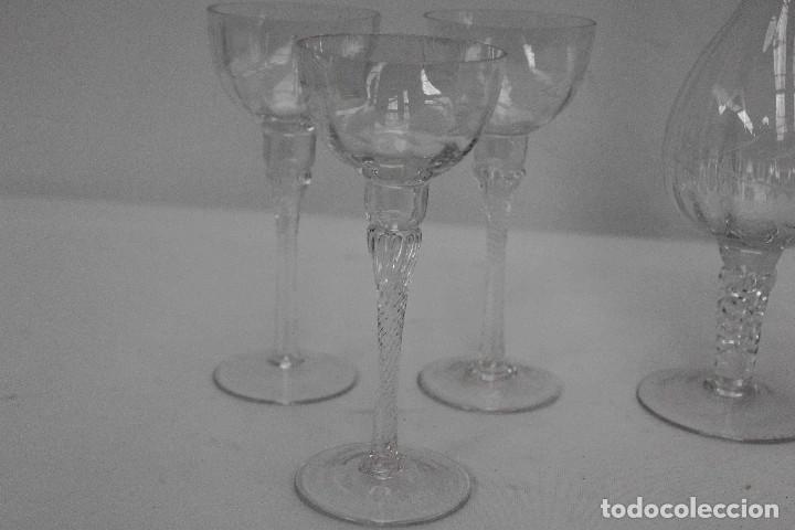Vintage: SET 6 COMPAS BOTELLA CRISTAL TALLADO - Foto 2