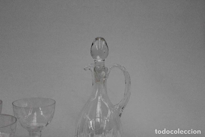 Vintage: SET 6 COMPAS BOTELLA CRISTAL TALLADO - Foto 4