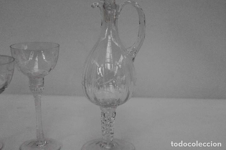 Vintage: SET 6 COMPAS BOTELLA CRISTAL TALLADO - Foto 5