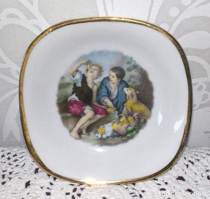 Vintage: PLATO DE PORCELANA-LOS NI&Ntilde;OS DE MURILLO-12 CM