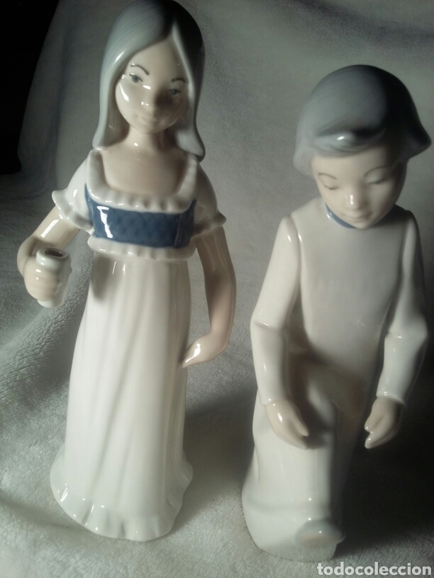 Vintage: Pareja de ni&ntilde;os en porcelana de REX