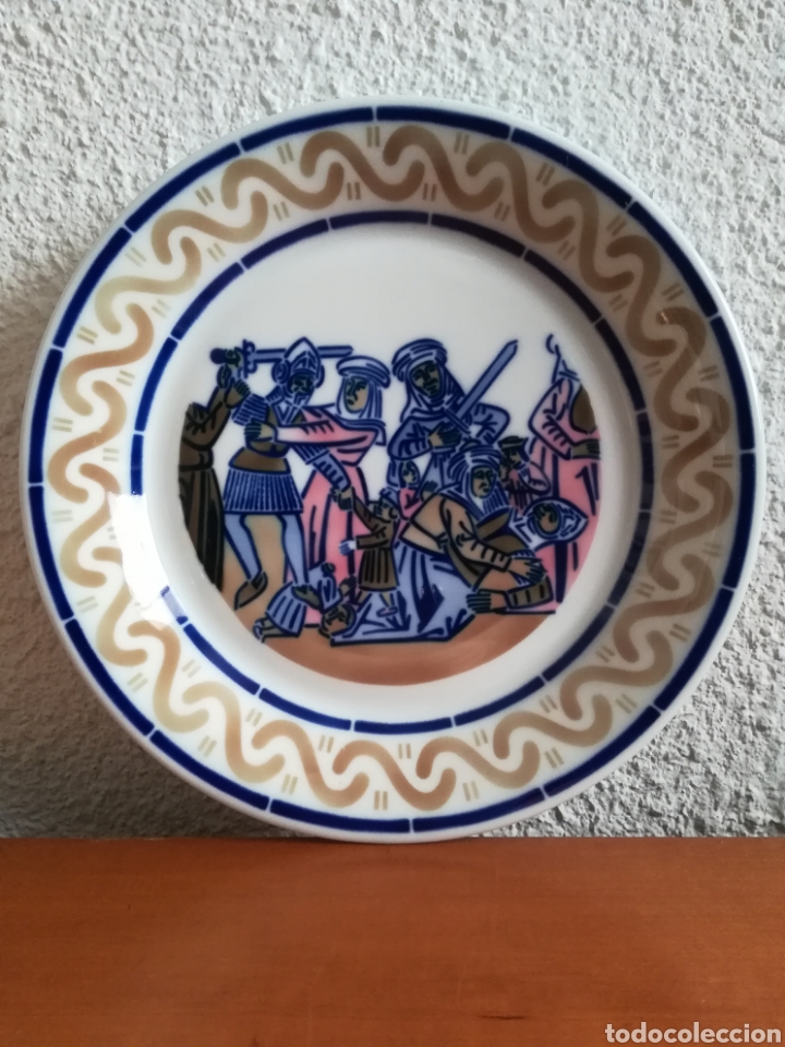 Vintage: Plato porcelana Sargadelos Homenaxe as Pinturas murais de Mondo&ntilde;edo - Ed. limitada y n&uacute;merada - Lugo