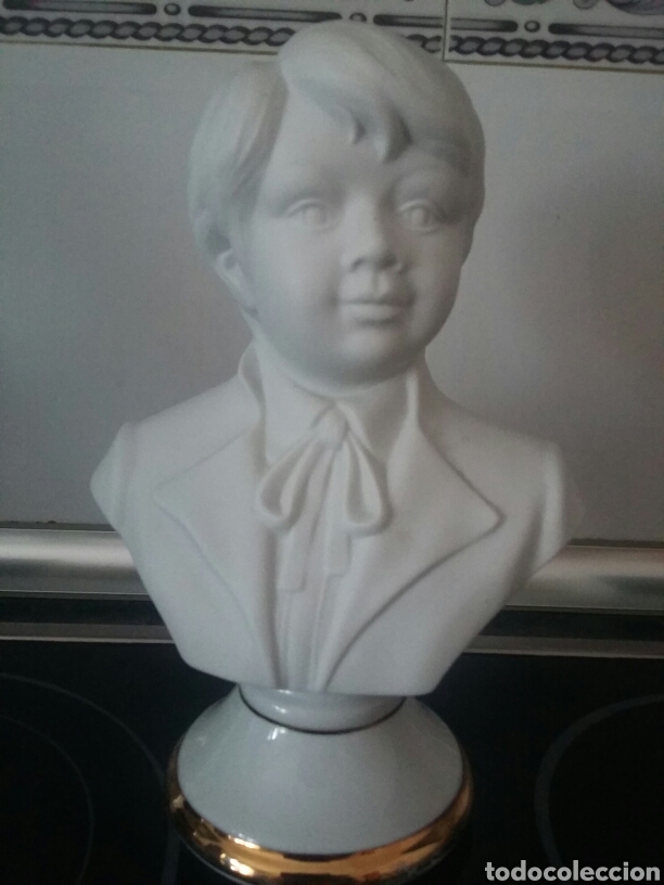 Vintage: Figura de cer&aacute;mica busto ni&ntilde;o, de SANBO