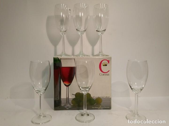 pub Gobernar Reflexión juego 6 copas vino modelo corona de la casa roy - Buy Vintage glass and  crystal objects at todocoleccion - 148905130