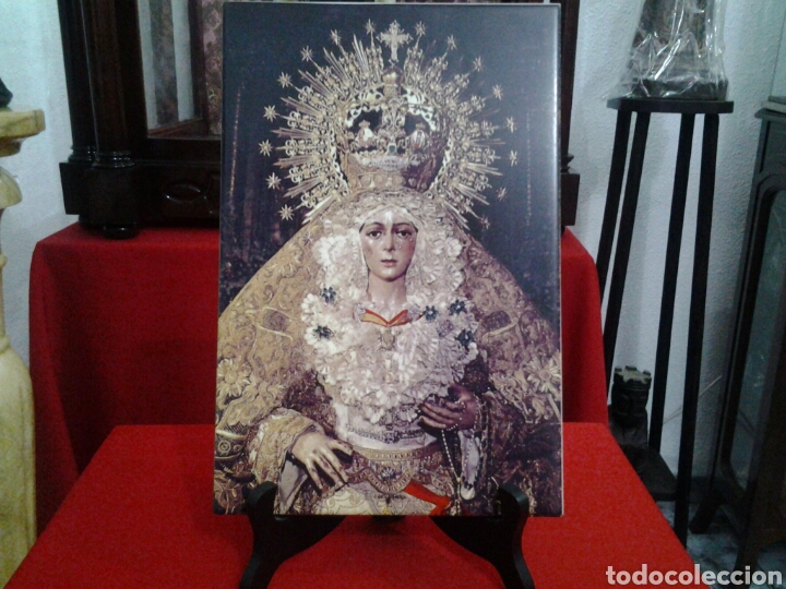 Vintage: Azulejo de ceramica de la Virgen de la Macarena