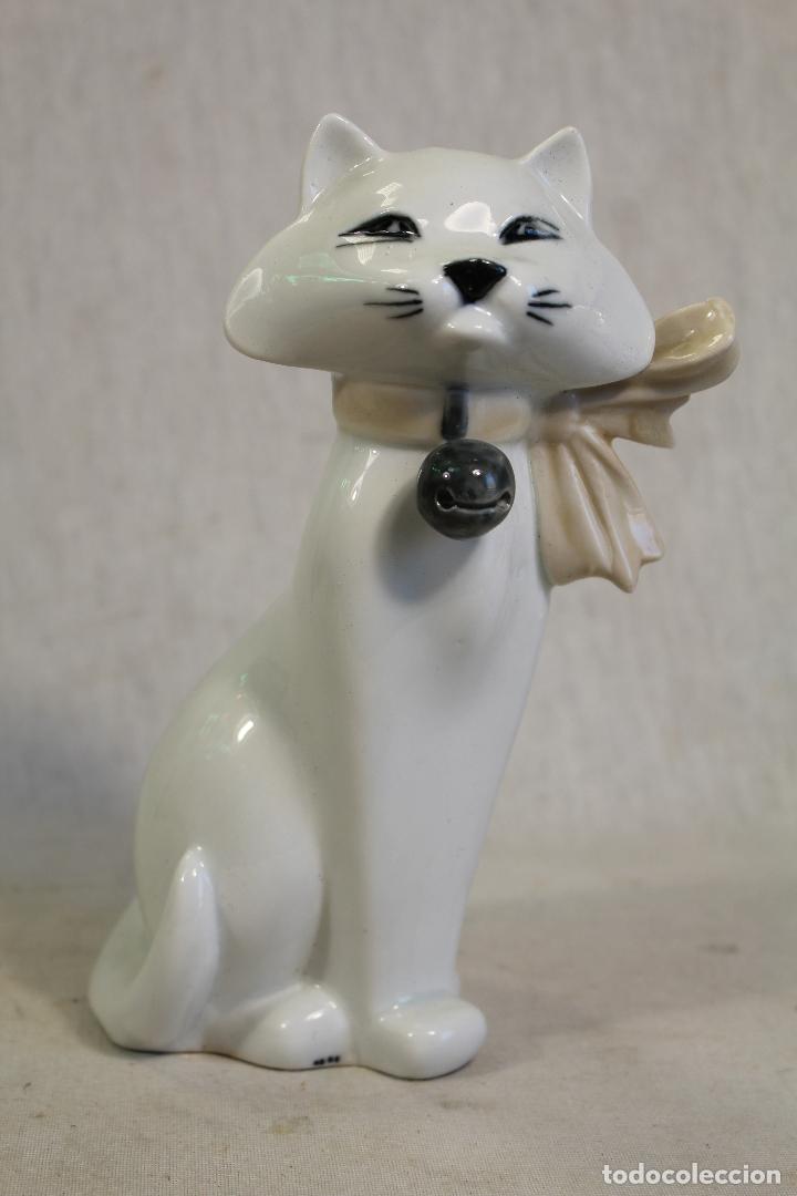 Vintage: gato en porcelana - jarr&oacute;n