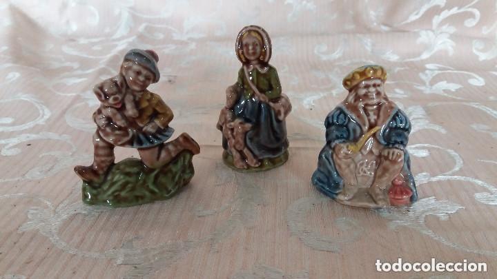 Vintage: 3 figuritas porcelana prolicromado siglo pasado