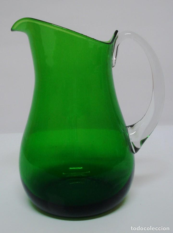 jarra agua cristal verde bohemia española. nuev - Acheter Objets