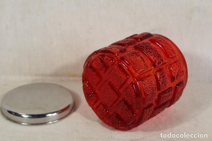 Vintage: polvera tarro de cristal rojo - Foto 5
