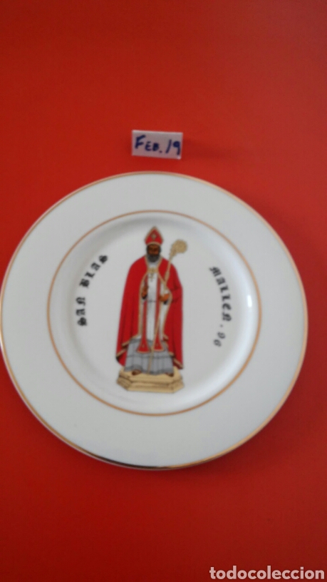Vintage: PLATO CER&Aacute;MICA (21 CM) SAN BLAS MALLEN-ZARAGOZA 1996.CER&Aacute;MICAS MARIBEL.SIN USO.