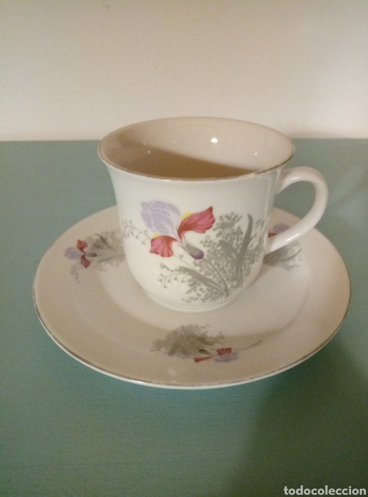 Vintage: Bonita taza y plato de caf&eacute;