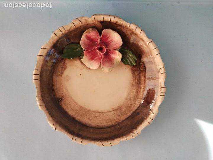 Vintage: CENICERO - PLATO PORCELANA CAPODIMONTI - SELLO N CORONADA