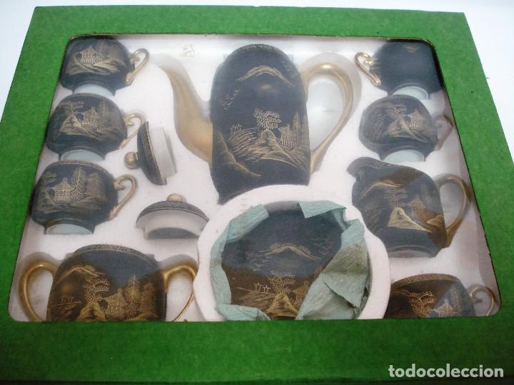Vintage: JUEGO CAF&Eacute; 6 SERVICIOS PORCELANA CHINA . .A&Ntilde;OS 50-60. NUEVO Y EN SU CAJA ORIGINAL.