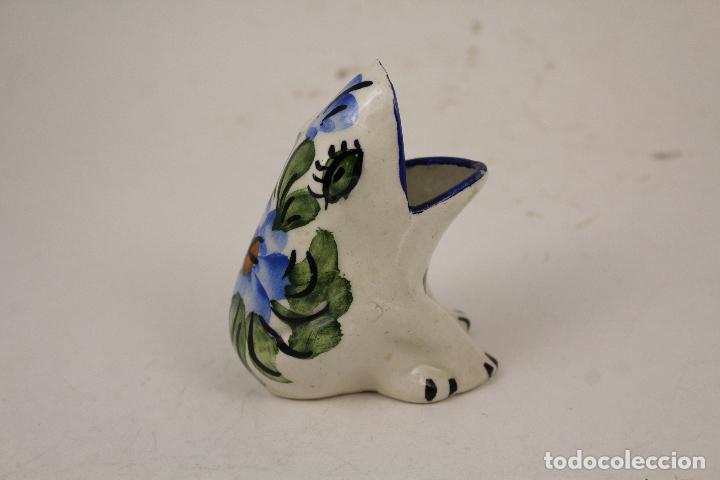 Vintage: palillero- rana en ceramica