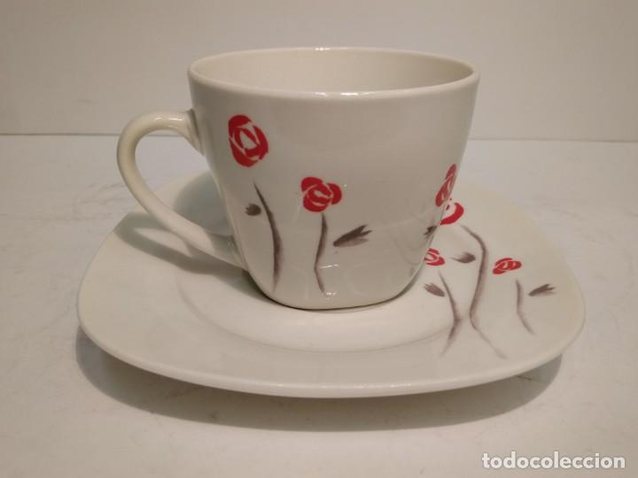 Vintage: Juego 6 servicios de te porcelana fina. Apto para microondas.