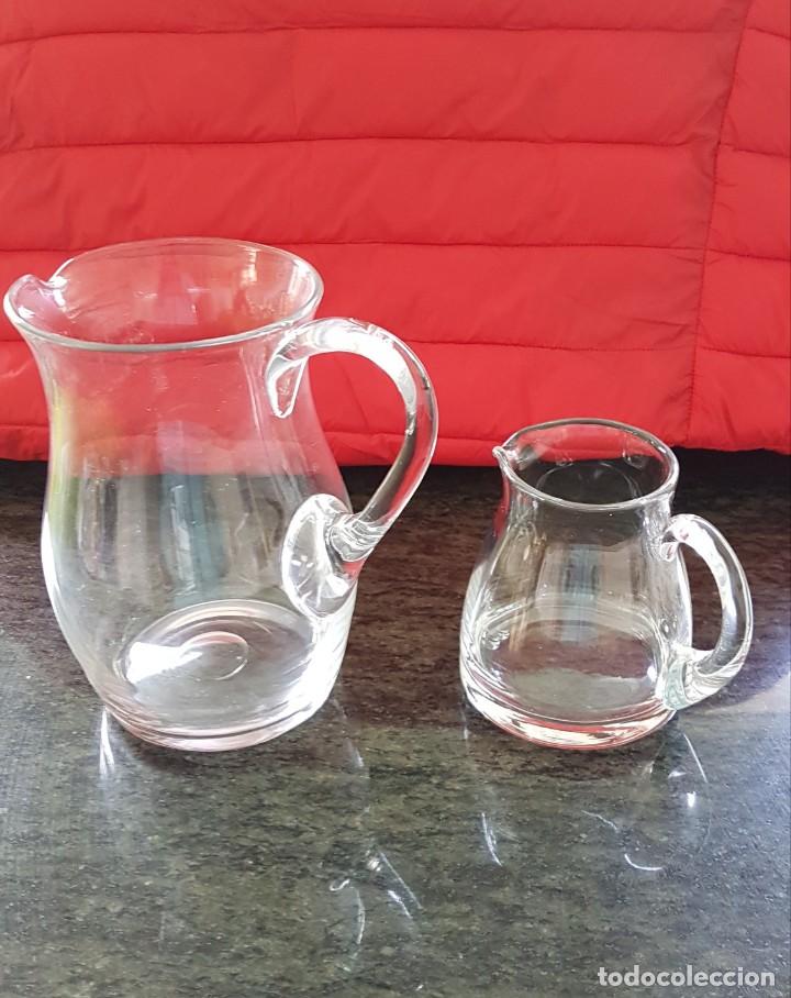 pareja de antiguas jarras de agua cristal talla - Compra venta en