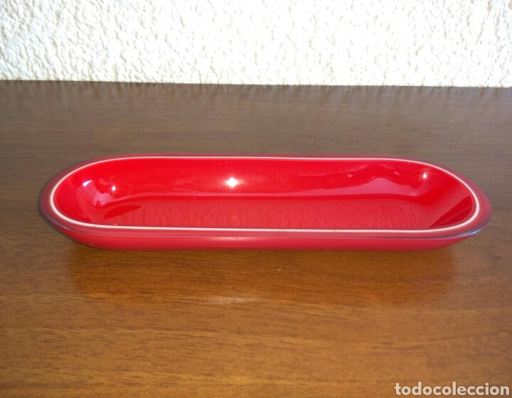 Vintage: Bandeja de cristal rojo - Foto 1
