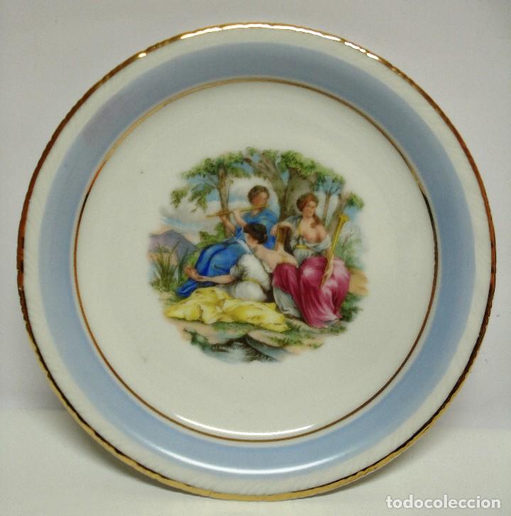 Vintage: PLATO ROM&Aacute;NTICOS PORCELANA SANTA CLARA 16,5 CM. .A&Ntilde;OS 50-60